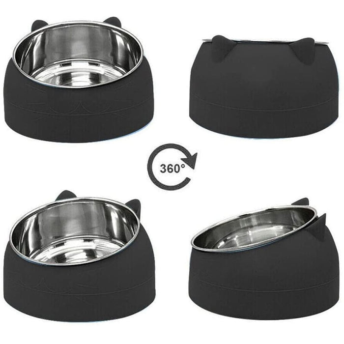 15° Tilted Removable Non - spill Water Food Pet Feeder
