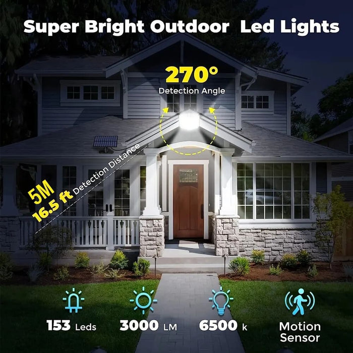 153led Solar Wall Sconce with Motion Sensor Remote