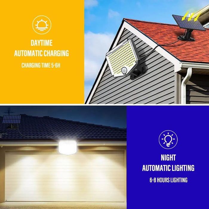 153led Solar Wall Sconce with Motion Sensor Remote