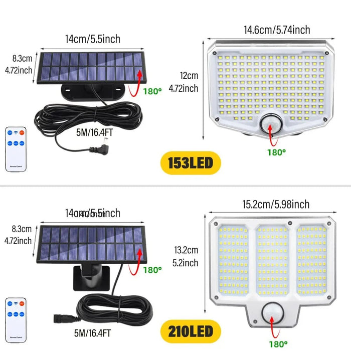 153led Solar Wall Sconce with Motion Sensor Remote