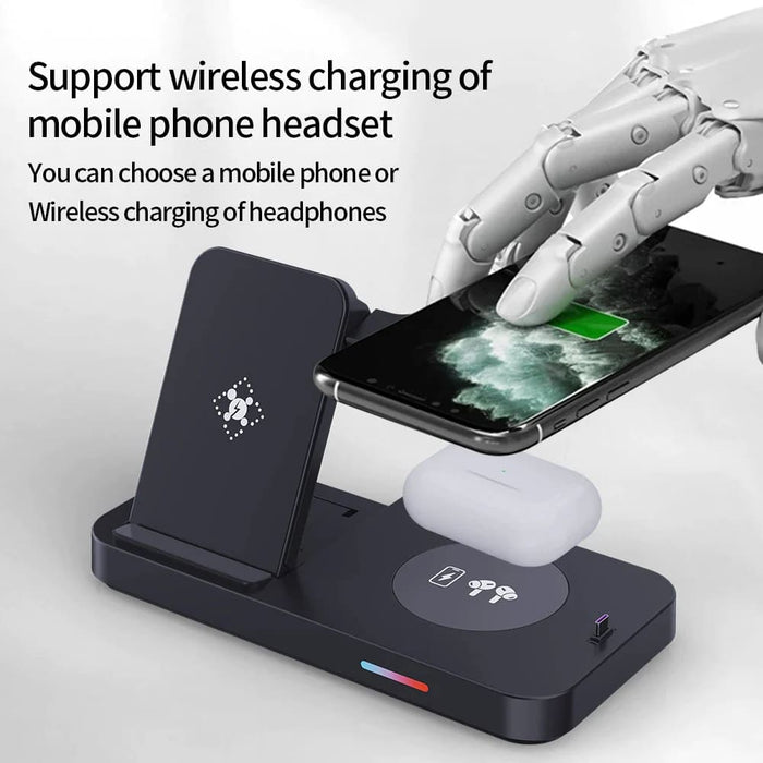 15w 3 in 1 Foldable Qi Fast Wireless Charging Station