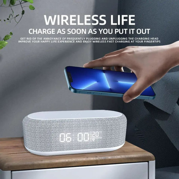 15w Wireless Charger with Alarm Clock and Led Light