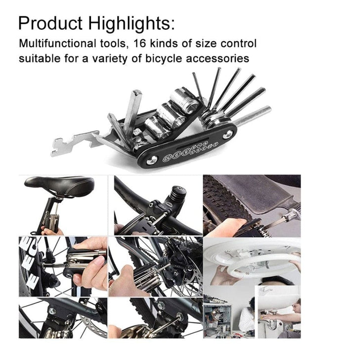 16 in 1 Mountain Bike Portable Socket Multipurpose Wrench
