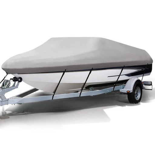Goslash Picks 16 - 18.5 Foot Waterproof Boat Cover - Grey