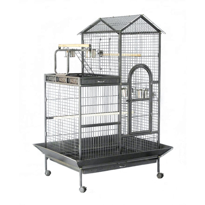 160cm Xl Bird Cage Pet Parrot Aviary Budgie Perch Castor