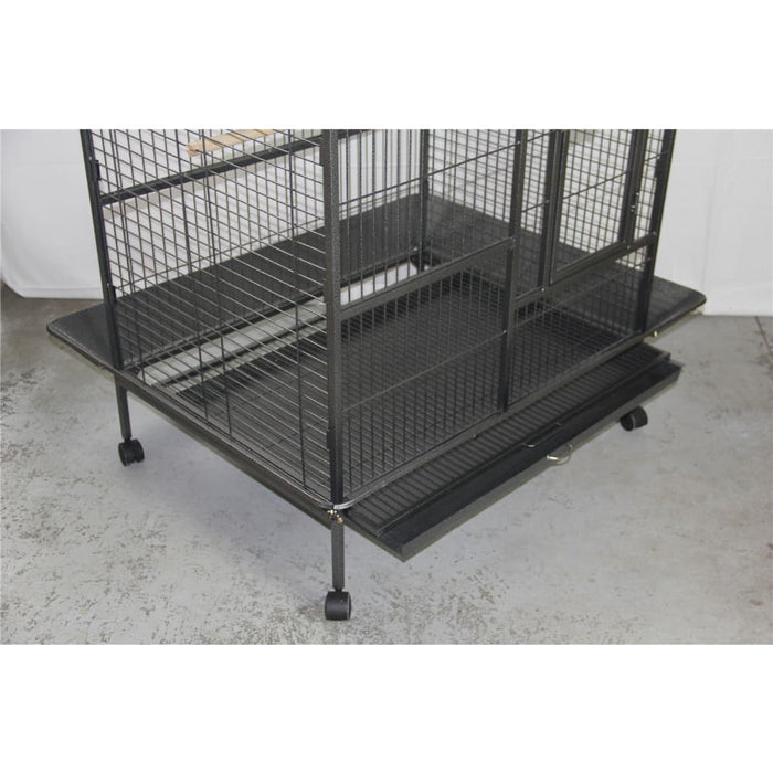 160cm Xl Bird Cage Pet Parrot Aviary Budgie Perch Castor