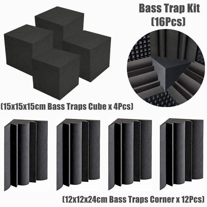 16pcs Pack Acoustic Soundproof Foam Panel with Tapes