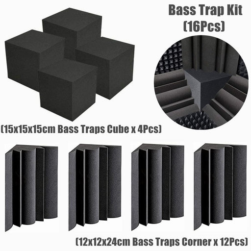 16pcs Pack Acoustic Soundproof Foam Panel with Tapes