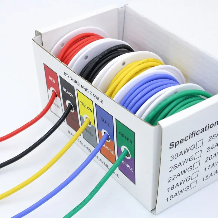 18 Awg Stranded Wire Spool 5 Colours 16.4ft