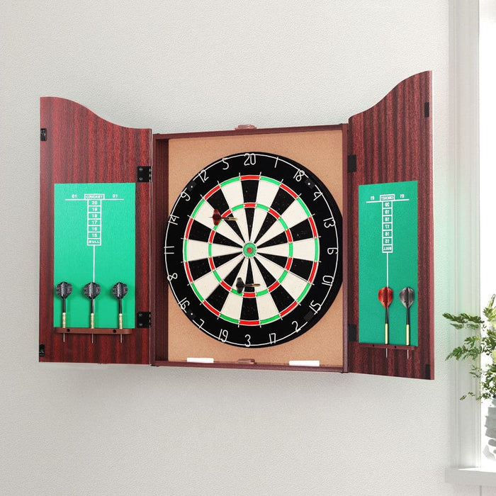 18’ Dartboard Cabinet Set Professional Wood Classic Game