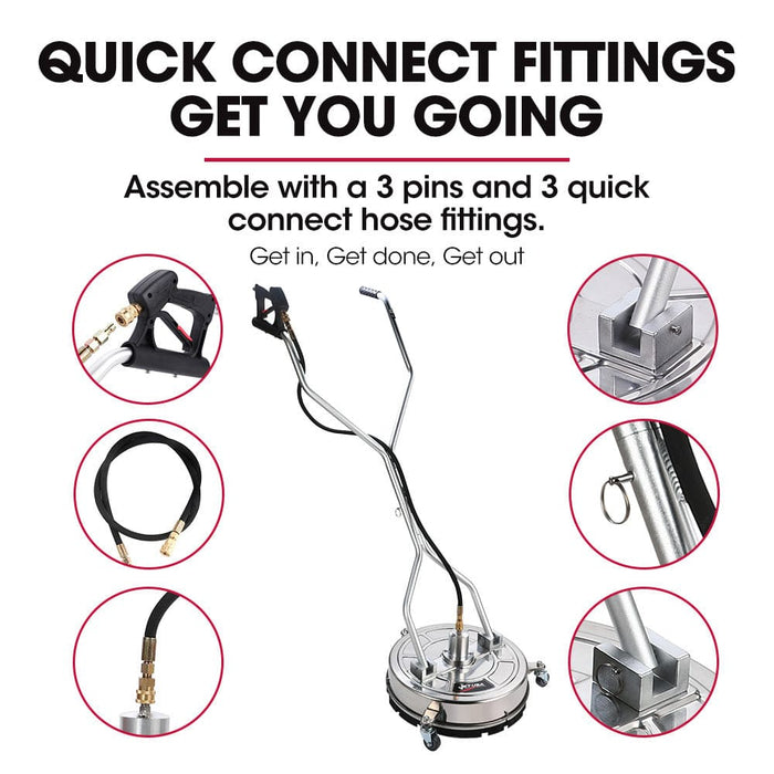 18’ Stainless Steel Pressure Washer Surface Cleaner