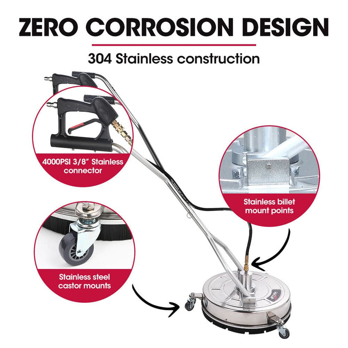 18’ Stainless Steel Pressure Washer Surface Cleaner