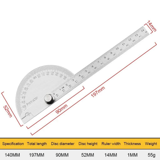 180 Degree Protractor Angle Ruler 14cm Carpenter Dividing