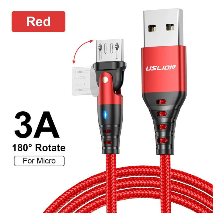 180 Rotating Micro Usb Cable for Fast Charging