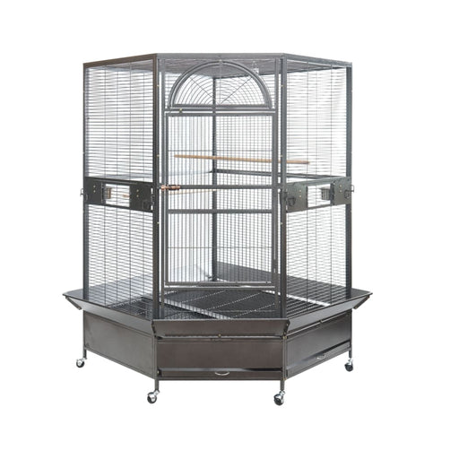 185cm Xxl Corner Bird Cage Pet Parrot Aviary Perch Castor