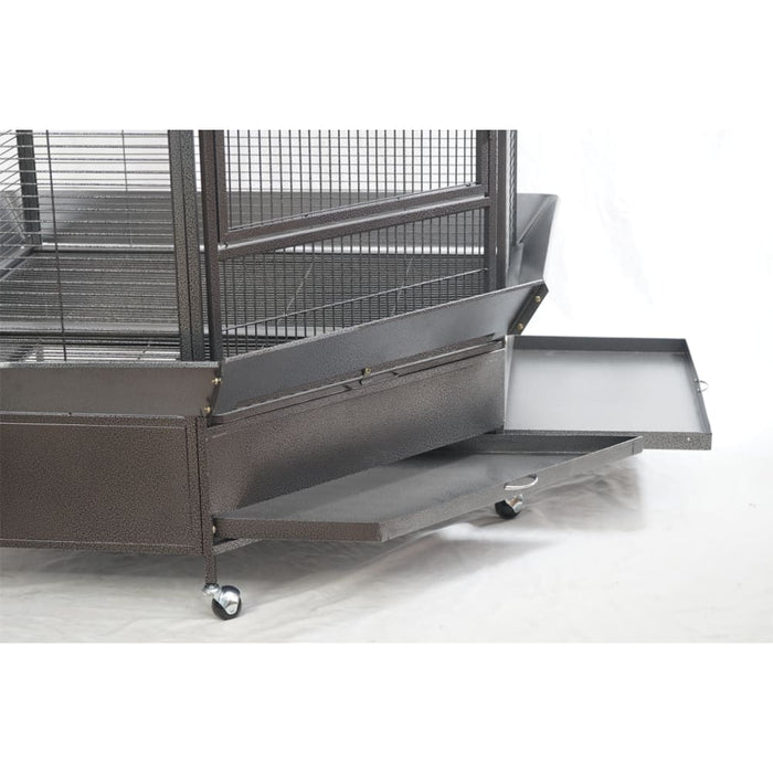 185cm Xxl Corner Bird Cage Pet Parrot Aviary Perch Castor