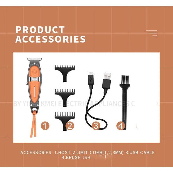 Km-1946 Professional Men’s Hair Clipper Usb Noise Reduction