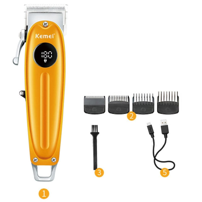 Km-1955 Metal Body Professional Lcd Hair Trimmer for Men