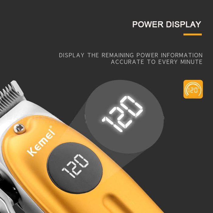 Km-1955 Metal Body Professional Lcd Hair Trimmer for Men
