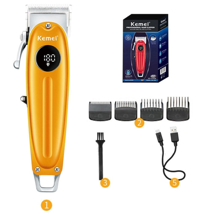 Km-1955 Metal Body Professional Lcd Hair Trimmer for Men