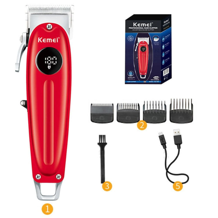 Km-1955 Metal Body Professional Lcd Hair Trimmer for Men