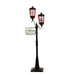 195cm Christmas Lamp Post With Lights Music & Snow - Black