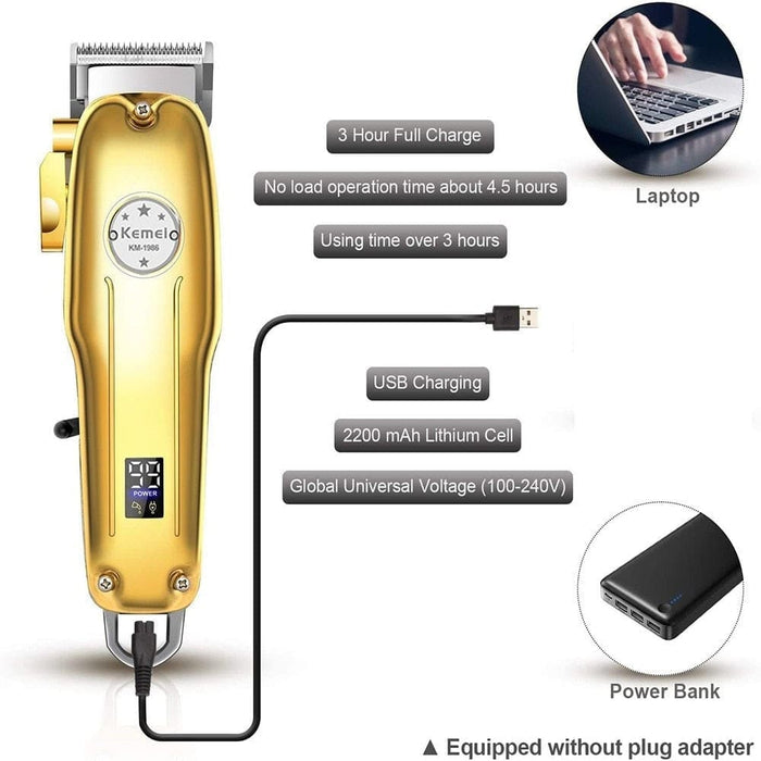 1986 Hair Clipper Professional Barber Trimmer Lcd Display