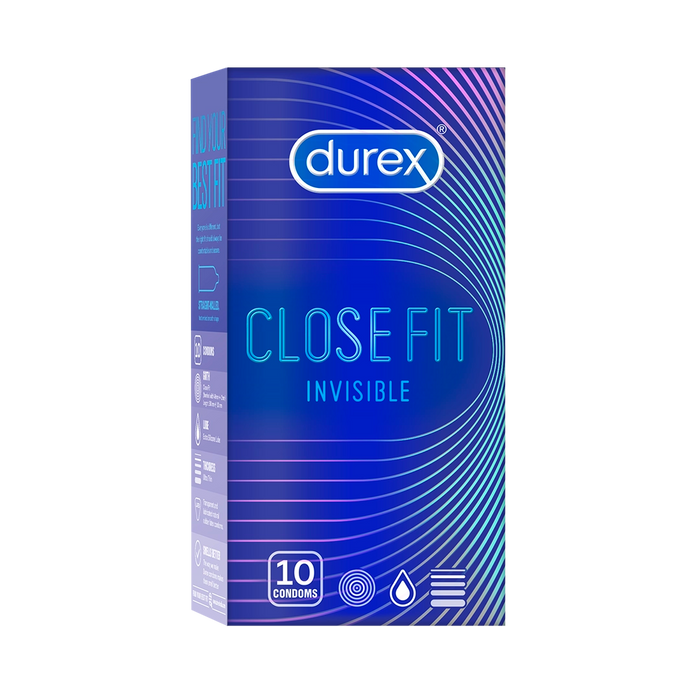 Durex Close Fit Invisible Condoms - 10 Condoms (Pack of 1)
