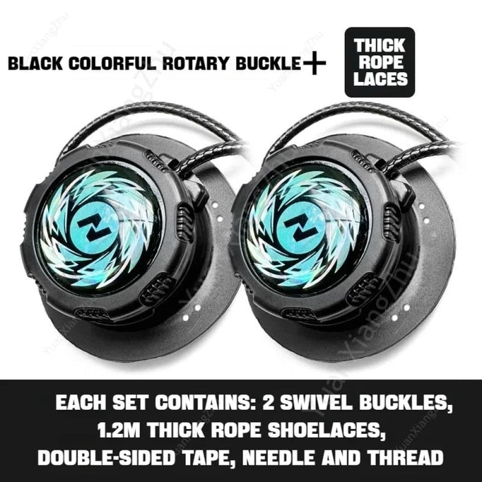 1pair Automatic Without Ties Swivel Buckle Elastic Shoe