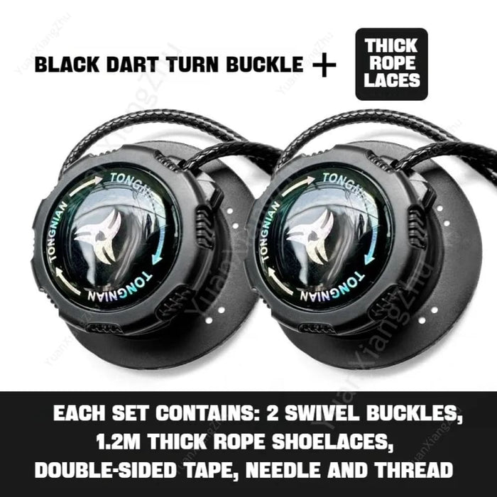 1pair Automatic Without Ties Swivel Buckle Elastic Shoe