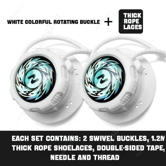 1pair Automatic Without Ties Swivel Buckle Elastic Shoe