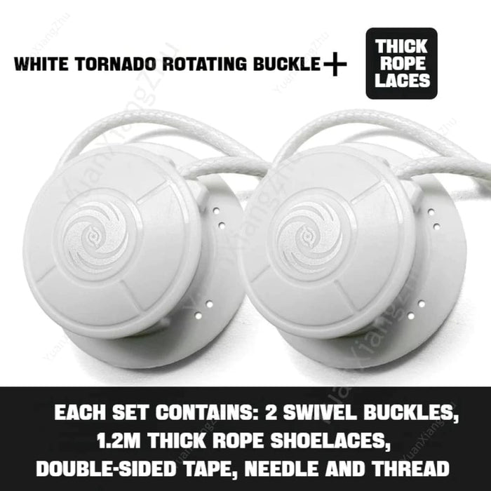 1pair Automatic Without Ties Swivel Buckle Elastic Shoe