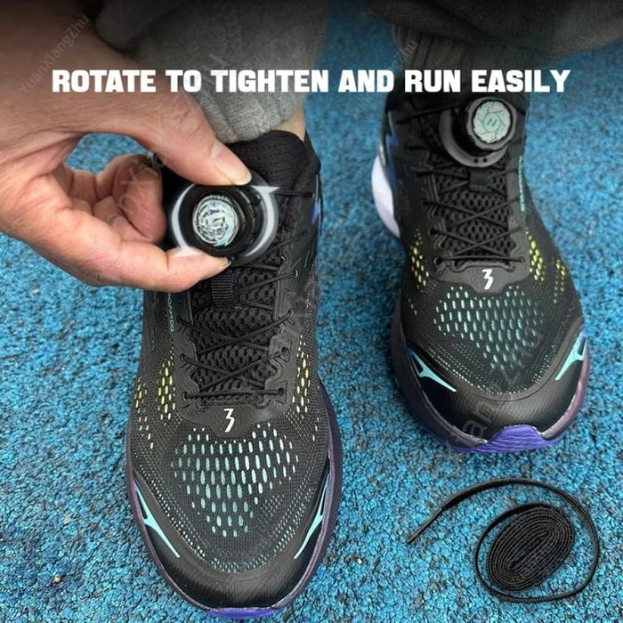 1pair Automatic Without Ties Swivel Buckle Elastic Shoe