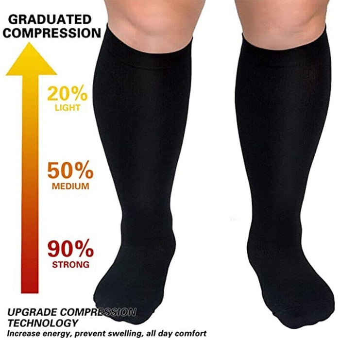 1pair Calf Compression Knee High Stockings for Men Women