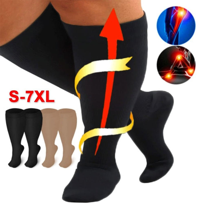 1pair Calf Compression Knee High Stockings for Men Women