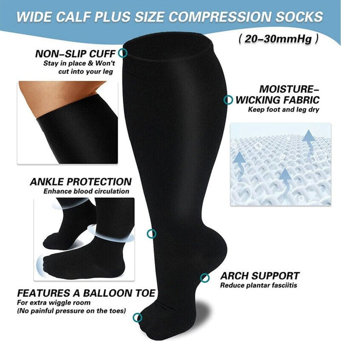 1pair Calf Compression Knee High Stockings for Men Women