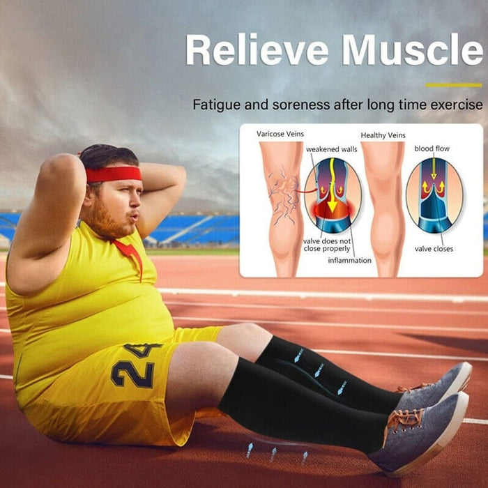 1pair Calf Compression Knee High Stockings for Men Women