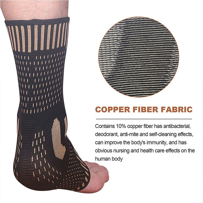 1pair Copper Infused Ankle Braces for Men Women Stabilizer