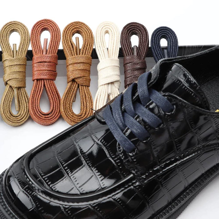 1pair Cotton Waxed Flat Oxford Boots Waterproof Leather