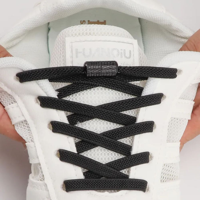 1pair Elastic Sneakers Flats no Tie Sports Stretchy Lazy