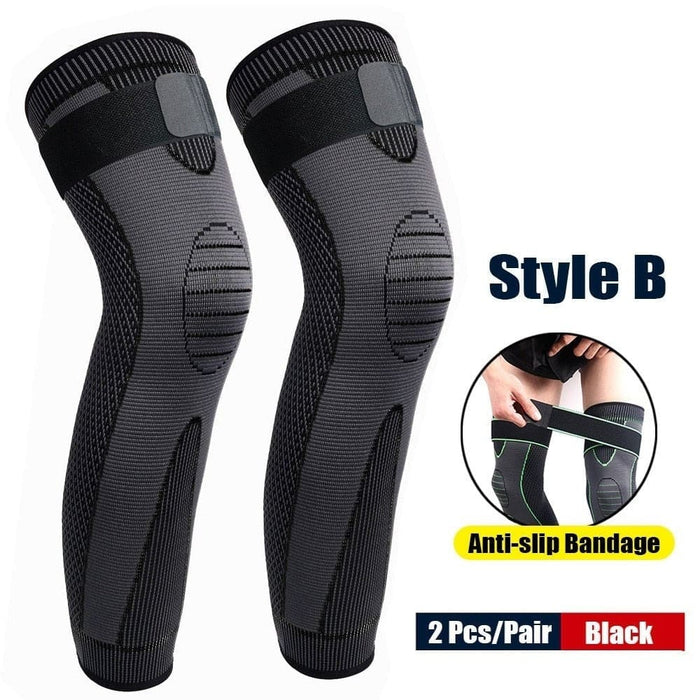 1pair Full Leg Compression Knee Sleeves Protector