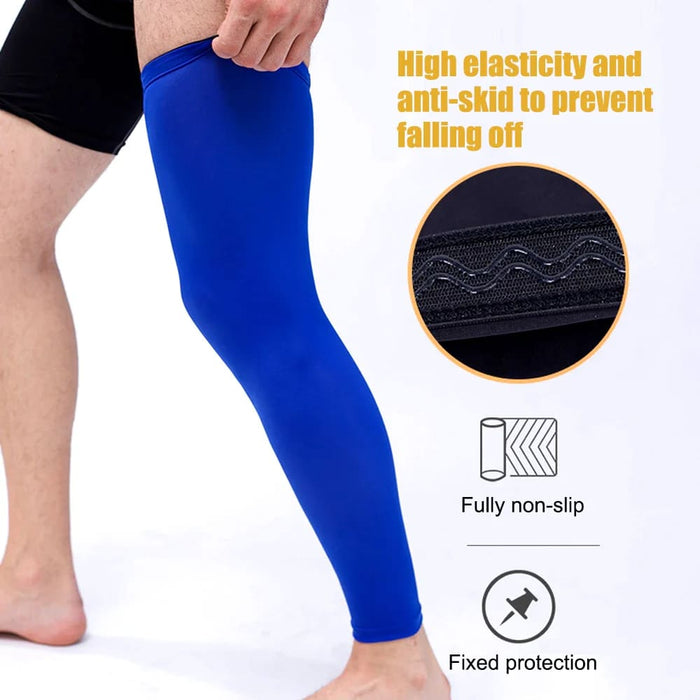 1pair Full Length Leg Compression Knee Sleeves for Men Women