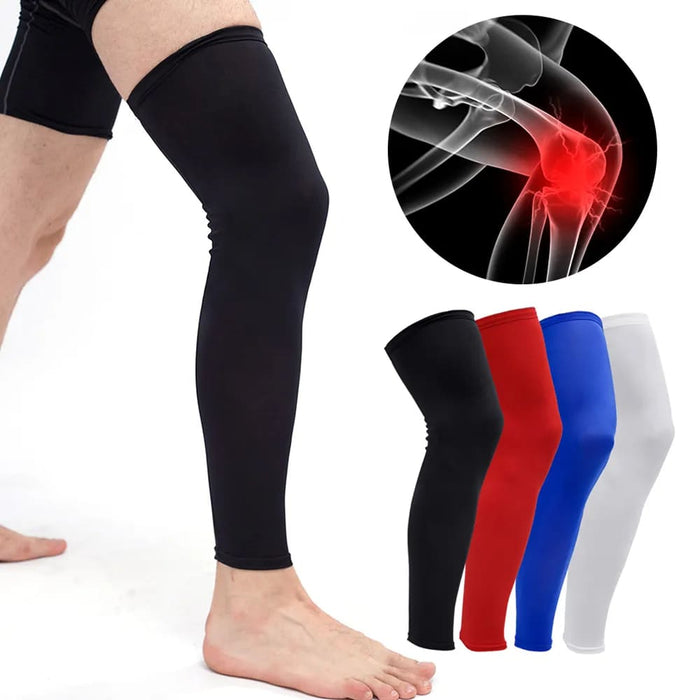 1pair Full Length Leg Compression Knee Sleeves for Men Women