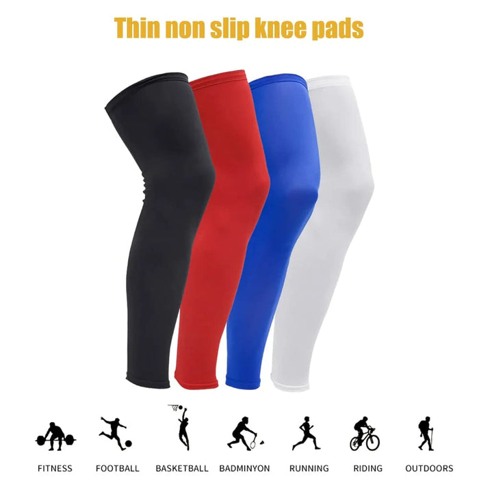 1pair Full Length Leg Compression Knee Sleeves for Men Women