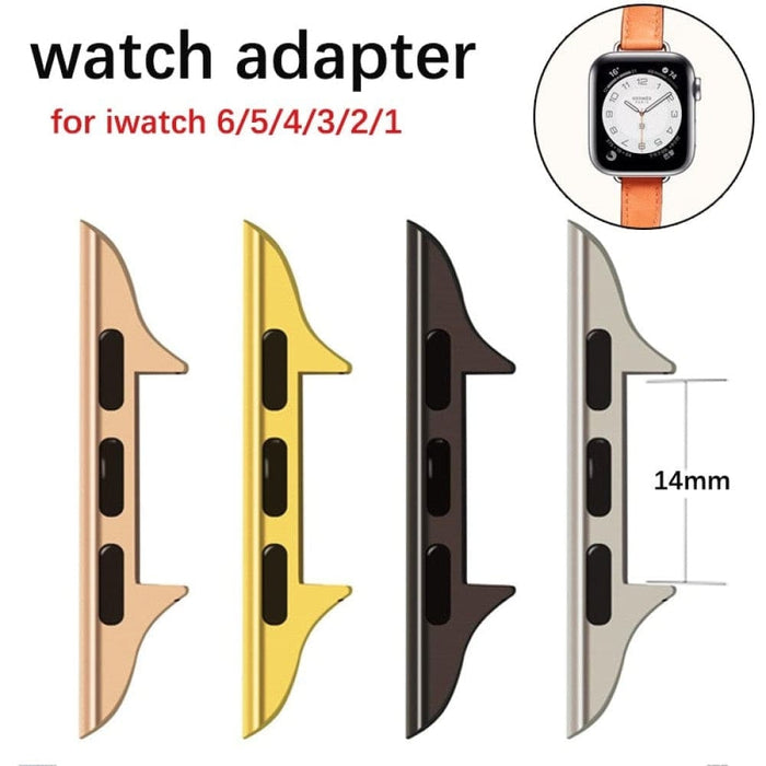 1pair Leather Connector Watch Band For Apple Iwatch