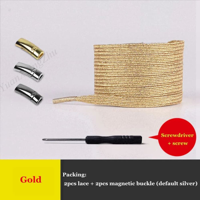 1pair Magnetic Elastic Colourful Flat no Tie Shoe Laces