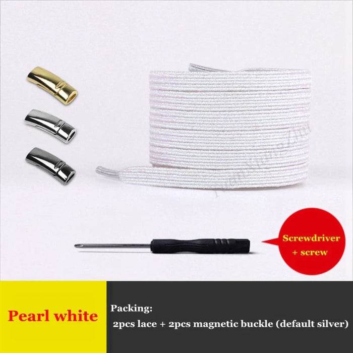 1pair Magnetic Elastic Colourful Flat no Tie Shoe Laces