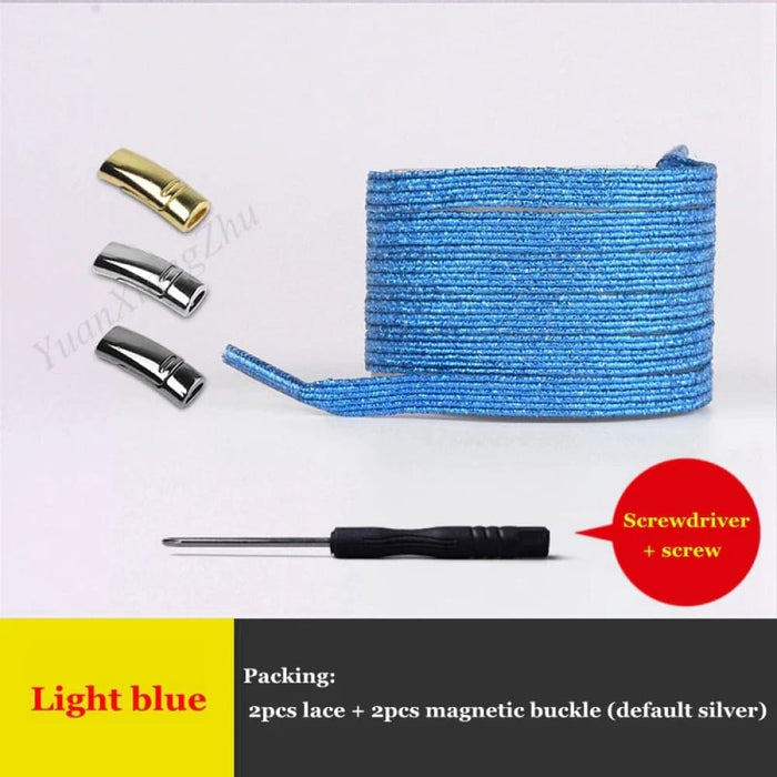 1pair Magnetic Elastic Colourful Flat no Tie Shoe Laces