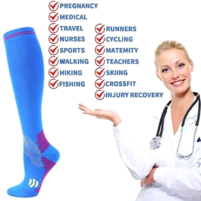 1pair Medical Compression High Socks for Edema Diabetic