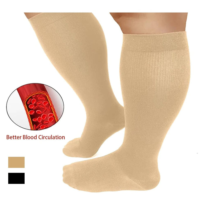 1pair Plus Size Sports Running Compression Socks for Men